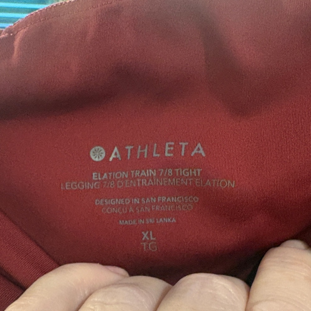 Red High-Waisted 7/8 Leggings by Athleta - Picture 2 of 3
